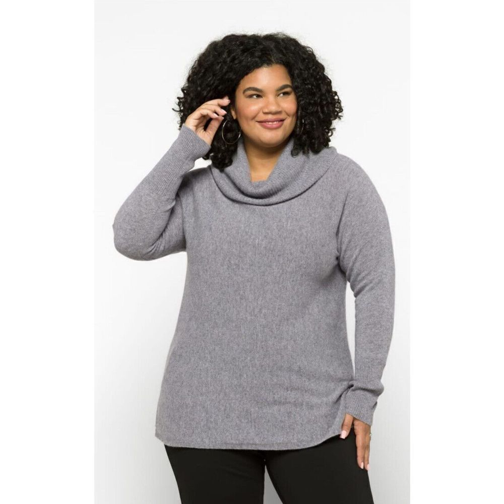 LUSSO CASHMERE Desiree Cashmere‎ Turtleneck Size Small Grey